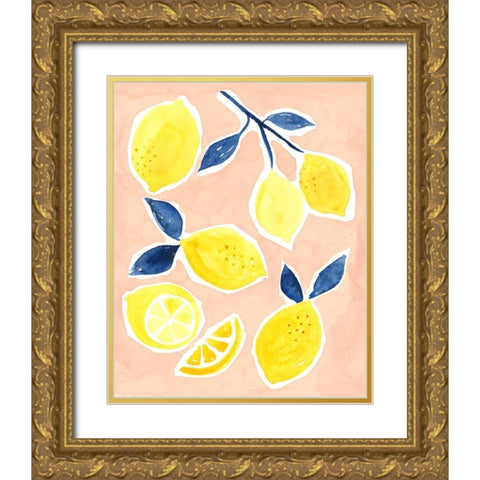 Lemon Love I Gold Ornate Wood Framed Art Print with Double Matting by Borges, Victoria