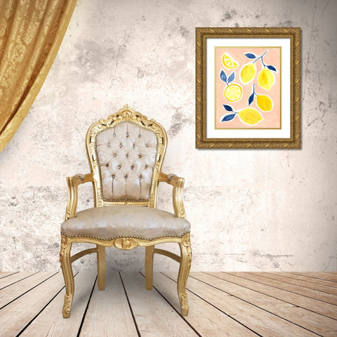 Lemon Love II Gold Ornate Wood Framed Art Print with Double Matting by Borges, Victoria
