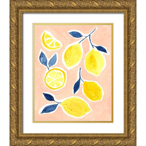 Lemon Love II Gold Ornate Wood Framed Art Print with Double Matting by Borges, Victoria