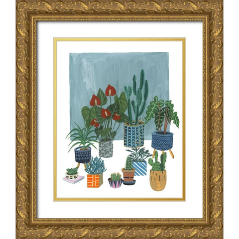 A Portrait of Plants I Gold Ornate Wood Framed Art Print with Double Matting by Wang, Melissa