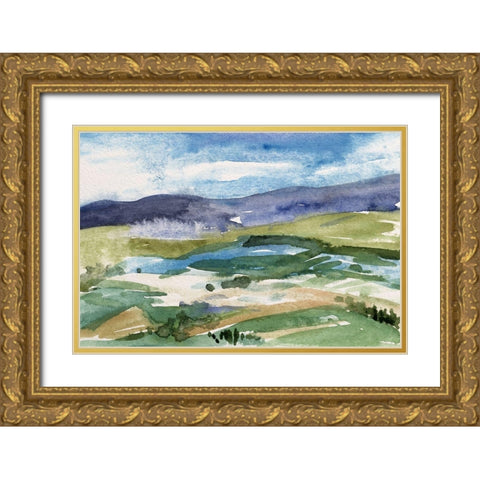 Living in the Mountains I Gold Ornate Wood Framed Art Print with Double Matting by Wang, Melissa