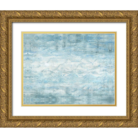 Blue Wave Gold Ornate Wood Framed Art Print with Double Matting by Stramel, Renee W.