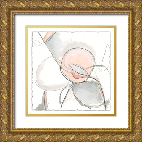 Blush Affinity IV Gold Ornate Wood Framed Art Print with Double Matting by Vess, June Erica