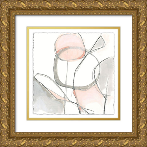 Blush Affinity VI Gold Ornate Wood Framed Art Print with Double Matting by Vess, June Erica