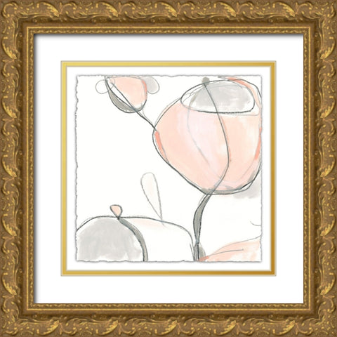 Blush Affinity VII Gold Ornate Wood Framed Art Print with Double Matting by Vess, June Erica