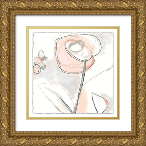 Blush Affinity IX Gold Ornate Wood Framed Art Print with Double Matting by Vess, June Erica