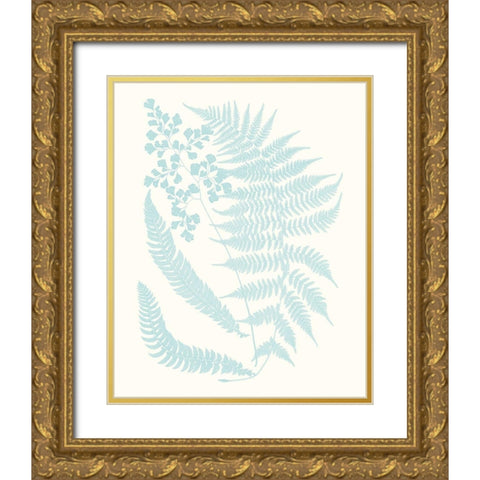 Serene Ferns II Gold Ornate Wood Framed Art Print with Double Matting by Vision Studio