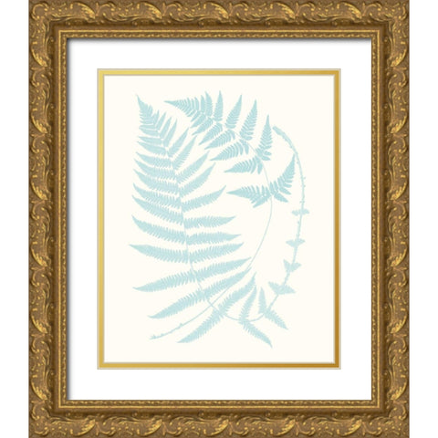 Serene Ferns III Gold Ornate Wood Framed Art Print with Double Matting by Vision Studio