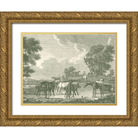 Equestrian Scenes I Gold Ornate Wood Framed Art Print with Double Matting by Vision Studio