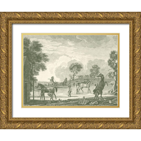 Equestrian Scenes II Gold Ornate Wood Framed Art Print with Double Matting by Vision Studio