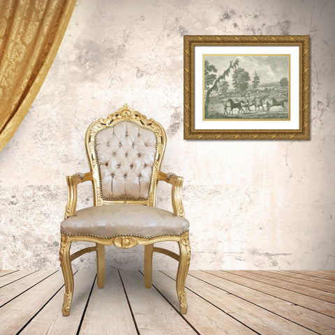 Equestrian Scenes III Gold Ornate Wood Framed Art Print with Double Matting by Vision Studio