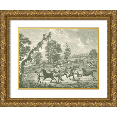 Equestrian Scenes III Gold Ornate Wood Framed Art Print with Double Matting by Vision Studio