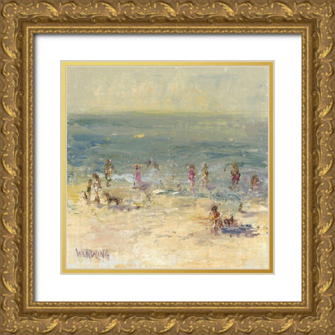 Impasto Beach Day II Gold Ornate Wood Framed Art Print with Double Matting by Wendling, Marilyn