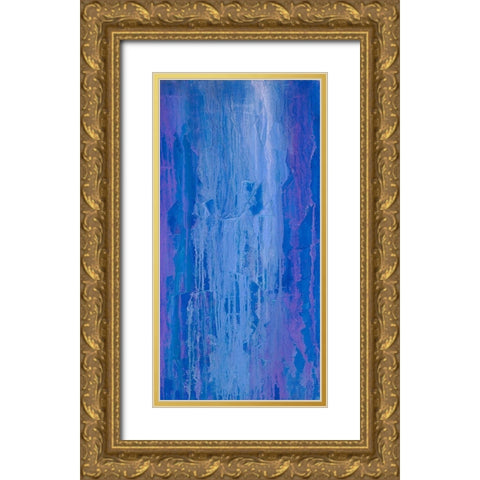 Abstracted Iris Field II Gold Ornate Wood Framed Art Print with Double Matting by Guererra, Teodora