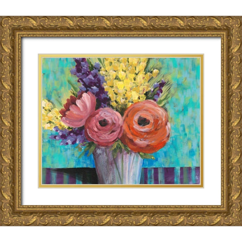 Early Summer Blooms I Gold Ornate Wood Framed Art Print with Double Matting by Moore, Regina