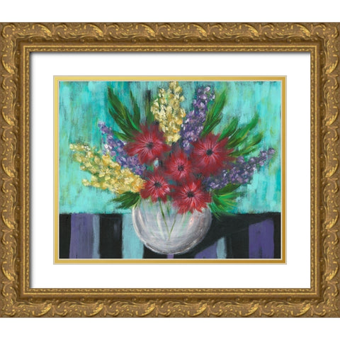 Early Summer Blooms II Gold Ornate Wood Framed Art Print with Double Matting by Moore, Regina
