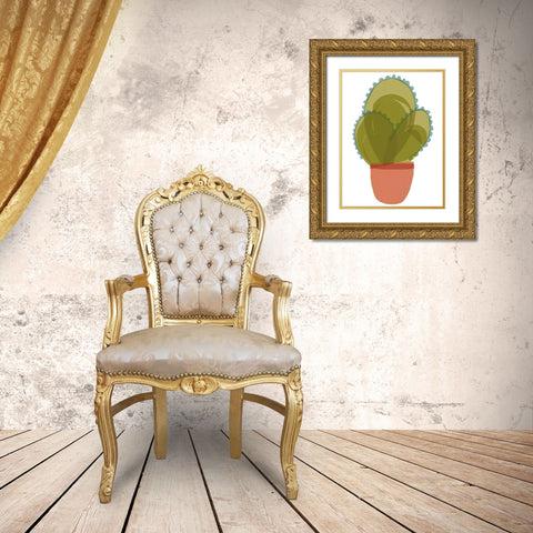 Mod Cactus I Gold Ornate Wood Framed Art Print with Double Matting by Delamater, Rob