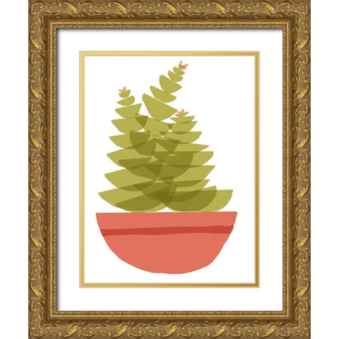 Mod Cactus VI Gold Ornate Wood Framed Art Print with Double Matting by Delamater, Rob