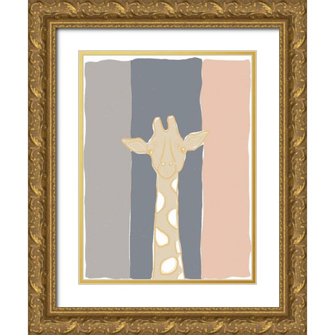 Pastel Zoo II Gold Ornate Wood Framed Art Print with Double Matting by Delamater, Rob