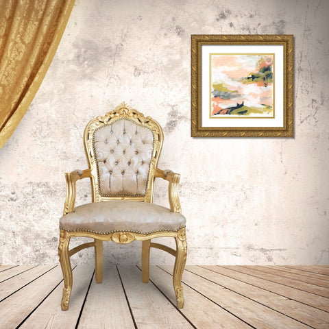 Blush and Navy Vista I Gold Ornate Wood Framed Art Print with Double Matting by Vess, June Erica