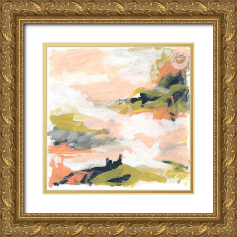 Blush and Navy Vista I Gold Ornate Wood Framed Art Print with Double Matting by Vess, June Erica