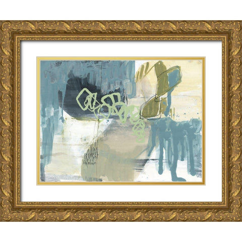 Blue Exploration II Gold Ornate Wood Framed Art Print with Double Matting by Goldberger, Jennifer