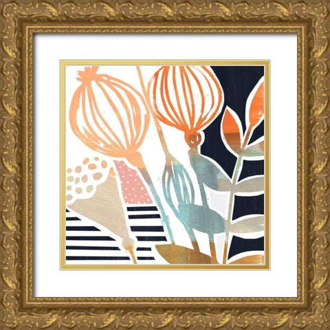 Poppy Pods I Gold Ornate Wood Framed Art Print with Double Matting by Borges, Victoria