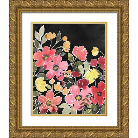 Night Flora II Gold Ornate Wood Framed Art Print with Double Matting by Popp, Grace