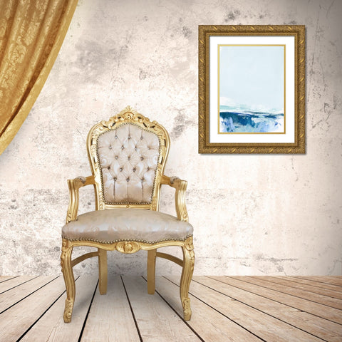 Coastal V Gold Ornate Wood Framed Art Print with Double Matting by Long, Christina