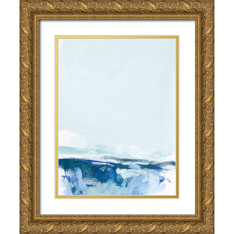 Coastal V Gold Ornate Wood Framed Art Print with Double Matting by Long, Christina