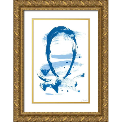 Blue Breeze VI Gold Ornate Wood Framed Art Print with Double Matting by Long, Christina