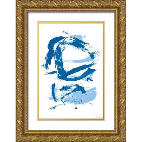 Blue Breeze VIII Gold Ornate Wood Framed Art Print with Double Matting by Long, Christina