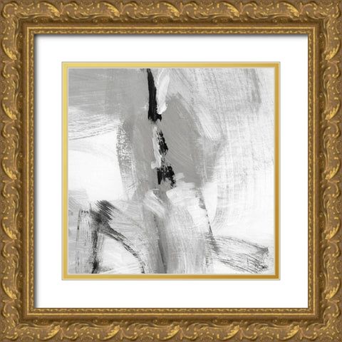 Soft Grey I Gold Ornate Wood Framed Art Print with Double Matting by Long, Christina