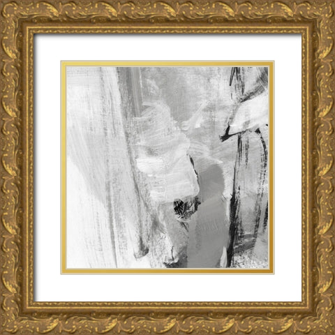 Soft Grey II Gold Ornate Wood Framed Art Print with Double Matting by Long, Christina