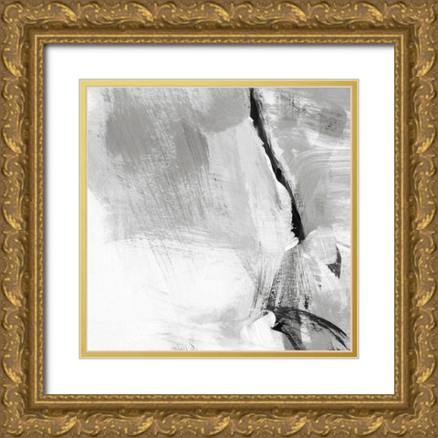 Soft Grey III Gold Ornate Wood Framed Art Print with Double Matting by Long, Christina