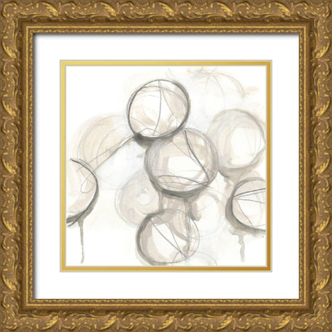 Neutral Lanterns I Gold Ornate Wood Framed Art Print with Double Matting by Vess, June Erica