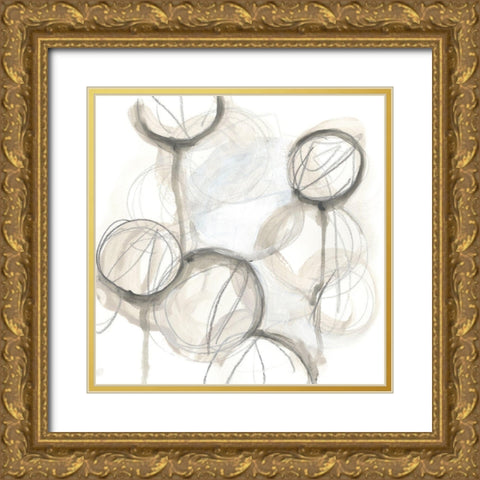 Neutral Lanterns II Gold Ornate Wood Framed Art Print with Double Matting by Vess, June Erica
