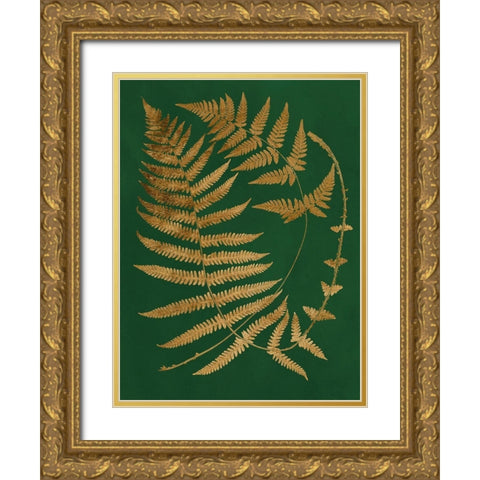 Gilded Ferns IV Gold Ornate Wood Framed Art Print with Double Matting by Vision Studio