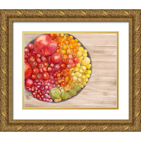 Bowls of Fruit I Gold Ornate Wood Framed Art Print with Double Matting by Ludwig, Alicia