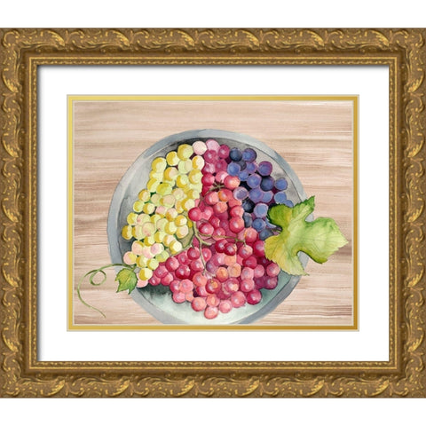 Bowls of Fruit II Gold Ornate Wood Framed Art Print with Double Matting by Ludwig, Alicia