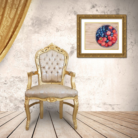 Bowls of Fruit III Gold Ornate Wood Framed Art Print with Double Matting by Ludwig, Alicia