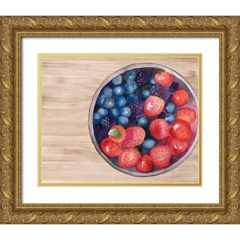 Bowls of Fruit III Gold Ornate Wood Framed Art Print with Double Matting by Ludwig, Alicia