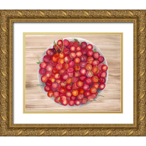Bowls of Fruit IV Gold Ornate Wood Framed Art Print with Double Matting by Ludwig, Alicia