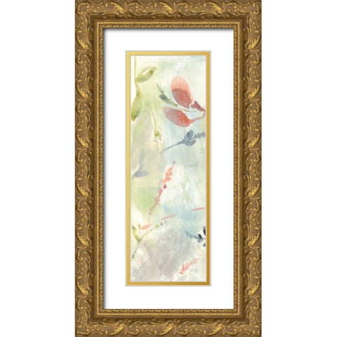 Obscured Flowers I Gold Ornate Wood Framed Art Print with Double Matting by Goldberger, Jennifer