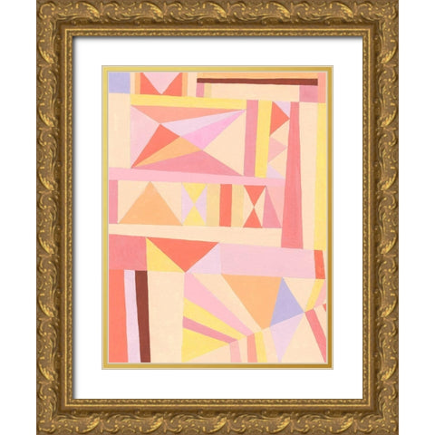 Blush Structure I Gold Ornate Wood Framed Art Print with Double Matting by Galapon, Nikki