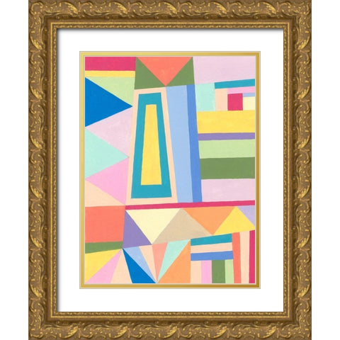 Confetti Structure I Gold Ornate Wood Framed Art Print with Double Matting by Galapon, Nikki
