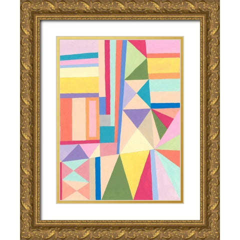 Confetti Structure II Gold Ornate Wood Framed Art Print with Double Matting by Galapon, Nikki
