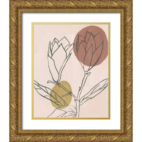 Blush I Gold Ornate Wood Framed Art Print with Double Matting by Wang, Melissa