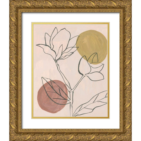 Blush II Gold Ornate Wood Framed Art Print with Double Matting by Wang, Melissa