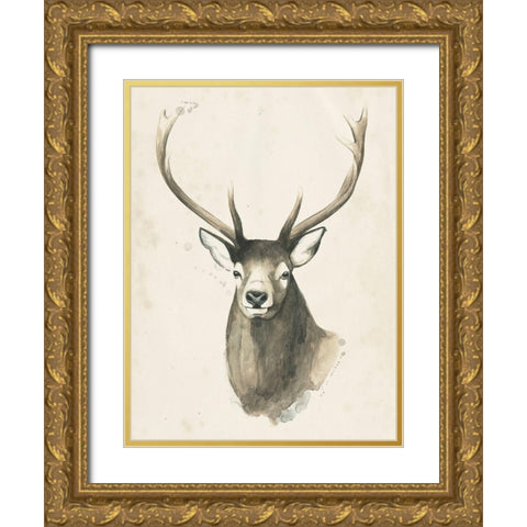Watchful Woods IV Gold Ornate Wood Framed Art Print with Double Matting by Popp, Grace